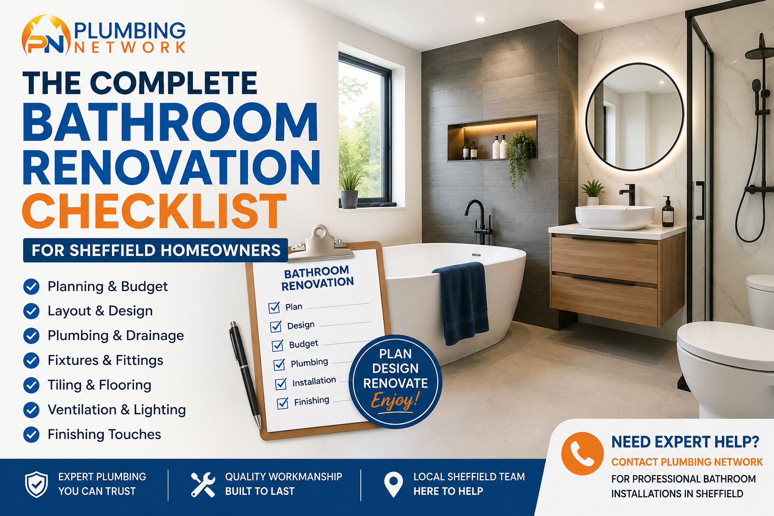 Complete bathroom renovation checklist for Sheffield